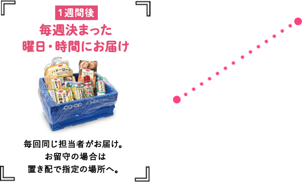 毎週決まった曜日・時間にお届け