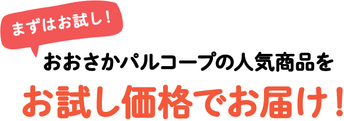 お試し価格でお届け！