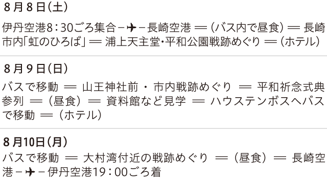 旅程：8月8日～8月10日