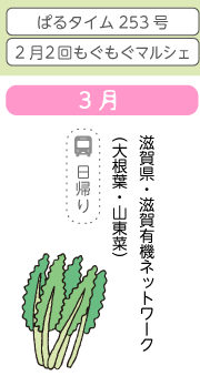 3月　滋賀県・滋賀有機ネットワーク（大根葉・山東菜）