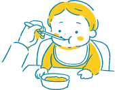 子どもが食事をしているイラスト