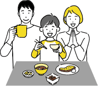 食事をしている家族 イメージイラスト