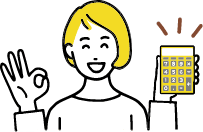 電卓を持った笑顔の女性 イメージイラスト
