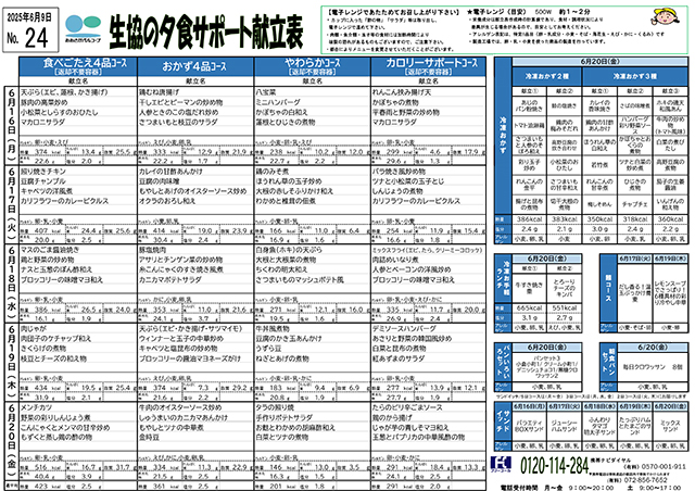 献立表