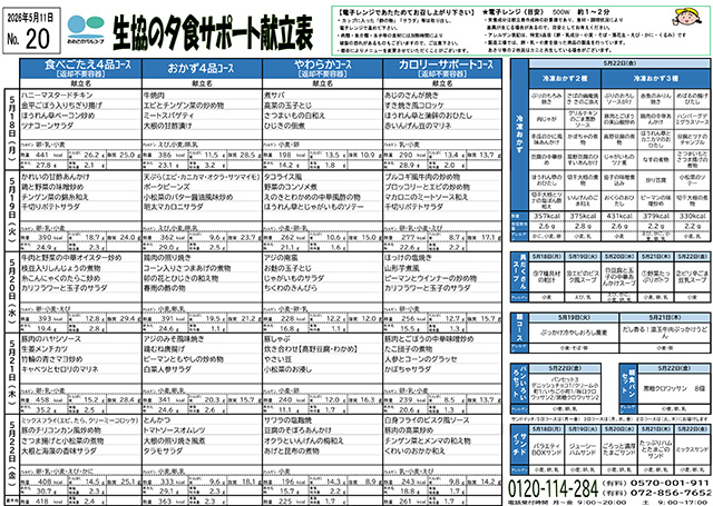 献立表