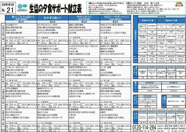 献立表