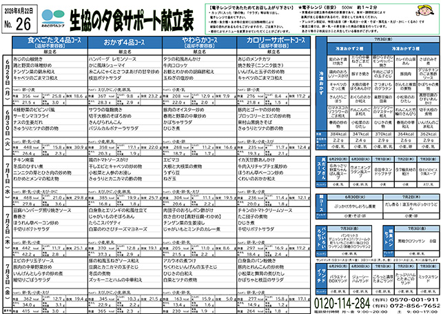 献立表