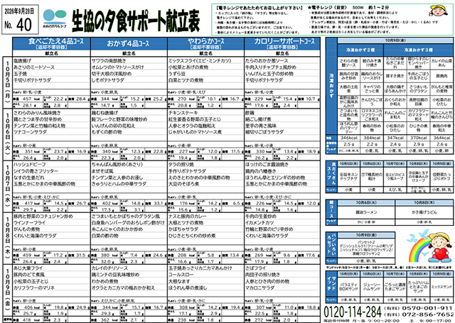 献立表