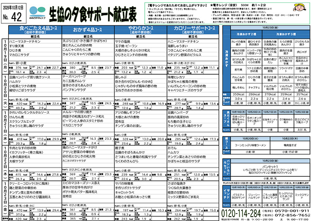 献立表