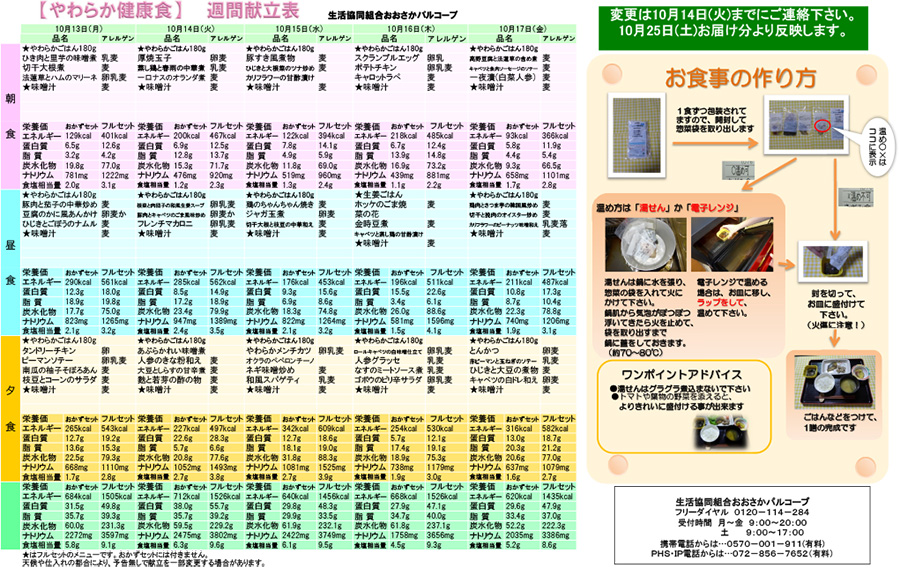 献立表